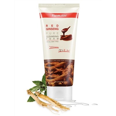 FARMSTAY - ПЕНКА ДЛЯ ЛИЦА RED GINSENG PURE CLEANSING FOAM, 180 ML