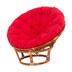 Кресло PAPASAN, с красной подушкой, ротанг, цвет коньячный, 23/01