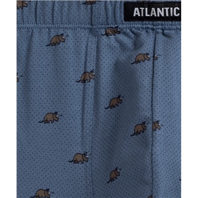 Мужские трусы шорты Atlantic, набор из 3 шт., хлопок, темно-синие + светло-синие + голубые, 3MH-191