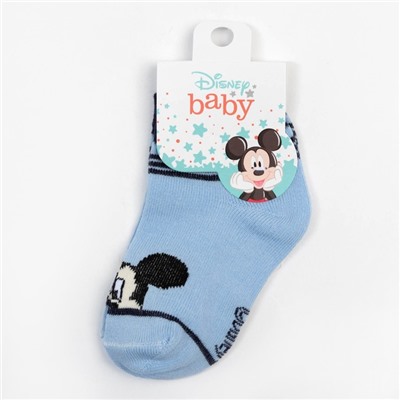 Носки "Mickey Mouse", Микки Маус, голубой, 6-8 см