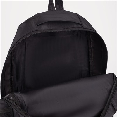 Рюкзак, отдел на молнии, наружный карман, цвет чёрный/зелёный