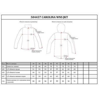 504457 Куртка женская CAROLINA