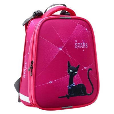 Рюкзак каркасный Stavia  "Чёрная кошка", 38 х 30 х 16 см, эргономичная спинка, розовый