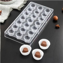 Форма для шоколада и конфет KONFINETTA «Конфетти», 27,5×13,5 см, 21 ячейка, цвет прозрачный