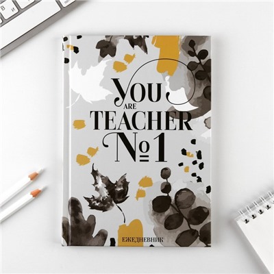 Подарочный набор YOU are the BEST TEACHER: ежедневник А5 80 листов, ручка шариковая металл 0,8 мм, мыльные лепестки 3 шт