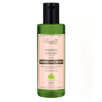 LUSTER Cinnamon &amp; Tea Tree Herbal Face Wash Гель для умывания с маслами корицы, чайного дерева и куркумы 110мл