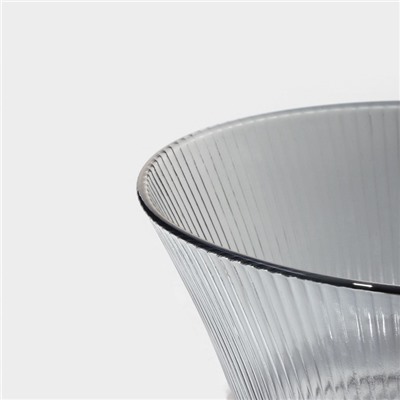 Салатник стеклянный Доляна «Флора», 19,5×8,5 см, цвет серый