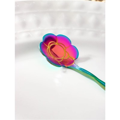 Ложка десертная Magistro «Цветок», 12,5 см, витая, цвет хамелеон