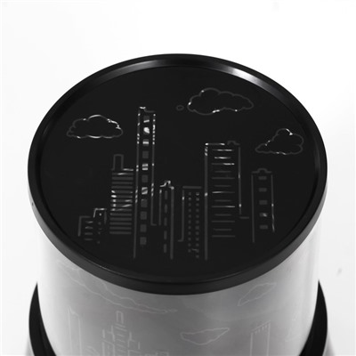 Ночник-проектор "Город" LED USB/от батареек черный 10,8х10,8х11,5 см
