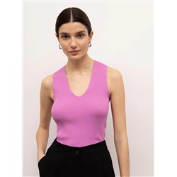 Трикотажный топ с v-образным вырезом  цвет: Розовый B2772/dahlia | купить в интернет-магазине женской одежды EMKA
