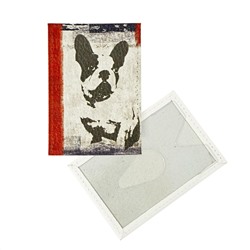 Обложка для одной карточки с принтом Eshemoda “Собака в стиле Гранж”, натуральная кожа