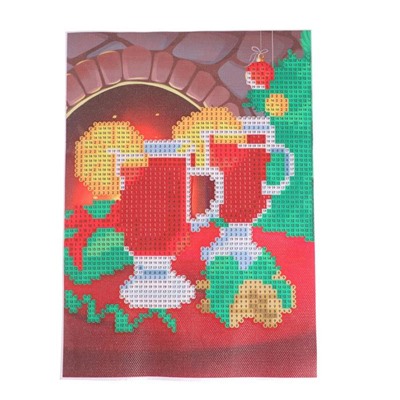 Алмазная мозаика с частичным заполнением «Чай у камина» 15х21 см, холст