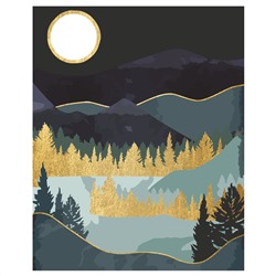Картина по номерам на холсте ТРИ СОВЫ "Золотая ночь", 40*50, с поталью, акриловыми красками и кистями