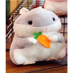 Мягкая игрушка "Hamster carrot", grey, 20 см