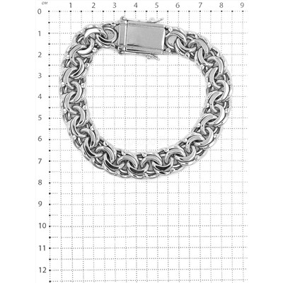 Браслет из родированного серебра - Бисмарк, 22 см 925 пробы БРБ21022р