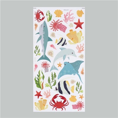 Наклейка интерьерная цветная "Подводный мир" 30х60 см