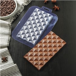 Форма для шоколада и конфет «Плитка Инфлексия», 17×8,5×1 см, цвет прозрачный