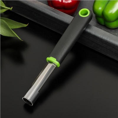 Нож для удаления сердцевины Доляна Lime, 20×2 см, цвет чёрно-зелёный