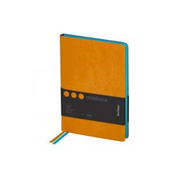 Записная книжка А5 80л., кожзам, Berlingo "Fuze", цветной срез, оранжевый