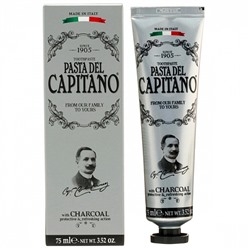 Pasta del Capitano Зубная паста Whitener Teeth With Charcoal / Отбеливающая с древесным углем 75 мл