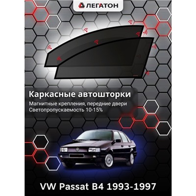 Каркасные автошторки Passat B4, 1993-1997, передние (магнит), Leg0763