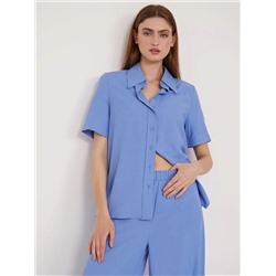 Рубашка с коротким рукавом  цвет: Голубой B2849/orpine | купить в интернет-магазине женской одежды EMKA