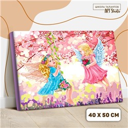 Картина по номерам на холсте с подрамником «Ангелочки» 40×50 см