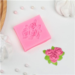 Силиконовый молд Доляна «Букет роз», 4,5×5 см, цвет розовый