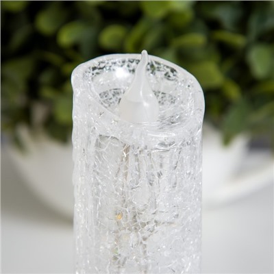 Ночник "Ледянна свеча" LED 1Вт от батареек 3хLR44 хром 4,5х4,5х12 см