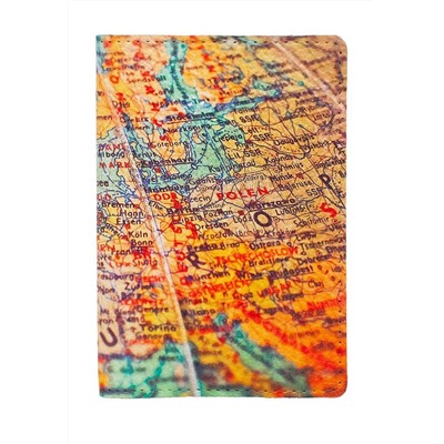 Обложка на паспорт с принтом Eshemoda “Европа”, натуральная кожа
