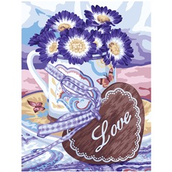 Картина по номерам на картоне ТРИ СОВЫ "С любовью", 30*40, с акриловыми красками и кистями