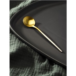 Ложка чайная из нержавеющей стали Magistro «Фолк», h=13,2 см, цвет золотой, серебряная ручка