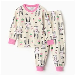 Пижама для девочки, цвет молочный, рост 116 см