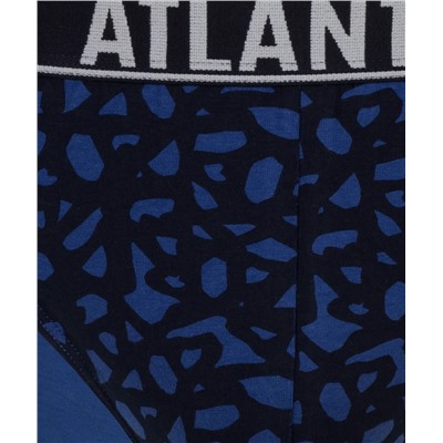 Мужские трусы слипы спорт Atlantic, набор 3 шт., хлопок, голубые + темно-синие, 3MP-151