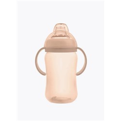 Бутылочка поильник с силиконовым носиком и ручками, pink (270 ml)