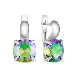 Серьги из серебра с кристаллами Swarovski Радуга родированные 925 пробы с-016-001PARSH