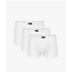 Мужские трусы шорты Atlantic, набор из 3 шт., хлопок, белые, Basic 3BMH-007