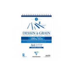 Скетчбук 30л., А4 Clairefontaine "Dessin a grain", на гребне, мелкозернистая, 180г/м2