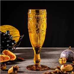 Бокал стеклянный для шампанского Magistro «Ларго», 180 мл, 7×19,7 см, цвет янтарный