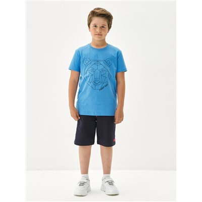 Голубая футболка для мальчика с принтом