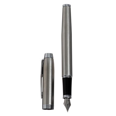 Ручка перьевая Parker IM Essential F319 Brushed Metal CT F 0.8 мм, корпус из нержавеющей стали, синие чернила