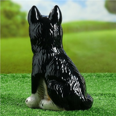 Садовая фигура "Овчарка", чёрно-белая, 30 см