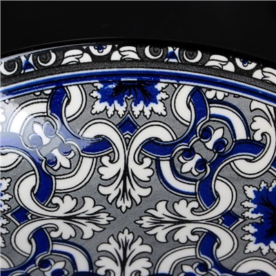 Тарелка керамическая глубокая Доляна «Дайра», d=21 см, цвет синий