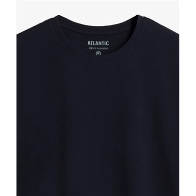 Мужская пижама Atlantic, 1 шт. в уп., хлопок, темно-синяя + темно-синяя, NMP-365
