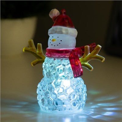 Ночник "Снеговик" LED 1Вт RGB 3хLR44 прозрачный 8х8х10см
