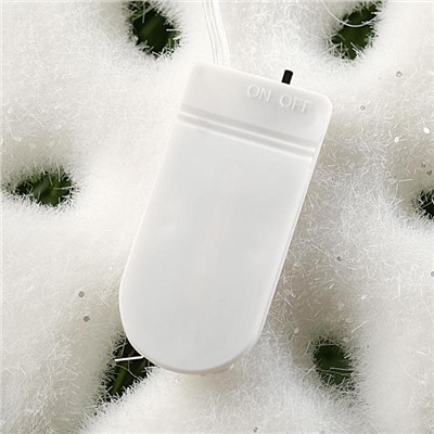 Светодиодная фигура «Снежинка» 15 см, флок, батарейки CR2032х2, свечение тёплое белое