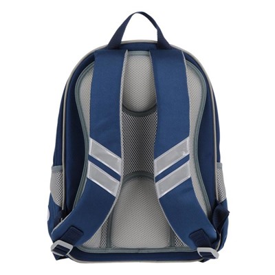 Ранец ученический, цвет сине-серый, 410x320x200