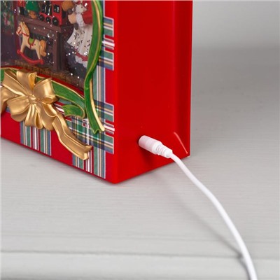 Светодиодная фигура «Пакет с Дедом Морозом» 15 × 23 × 7 см, пластик, батарейки ААх3 (не в комплекте), USB, свечение тёплое белое