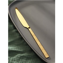 Нож столовый из нержавеющей стали Magistro «Лин GOLD», 22,5×1,9 см, на подвесе, цвет золотой