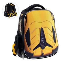 Рюкзак каркасный Hatber Ergonomic light "Скорость и мощь", 38 х 29 х 15 см, жёлтый